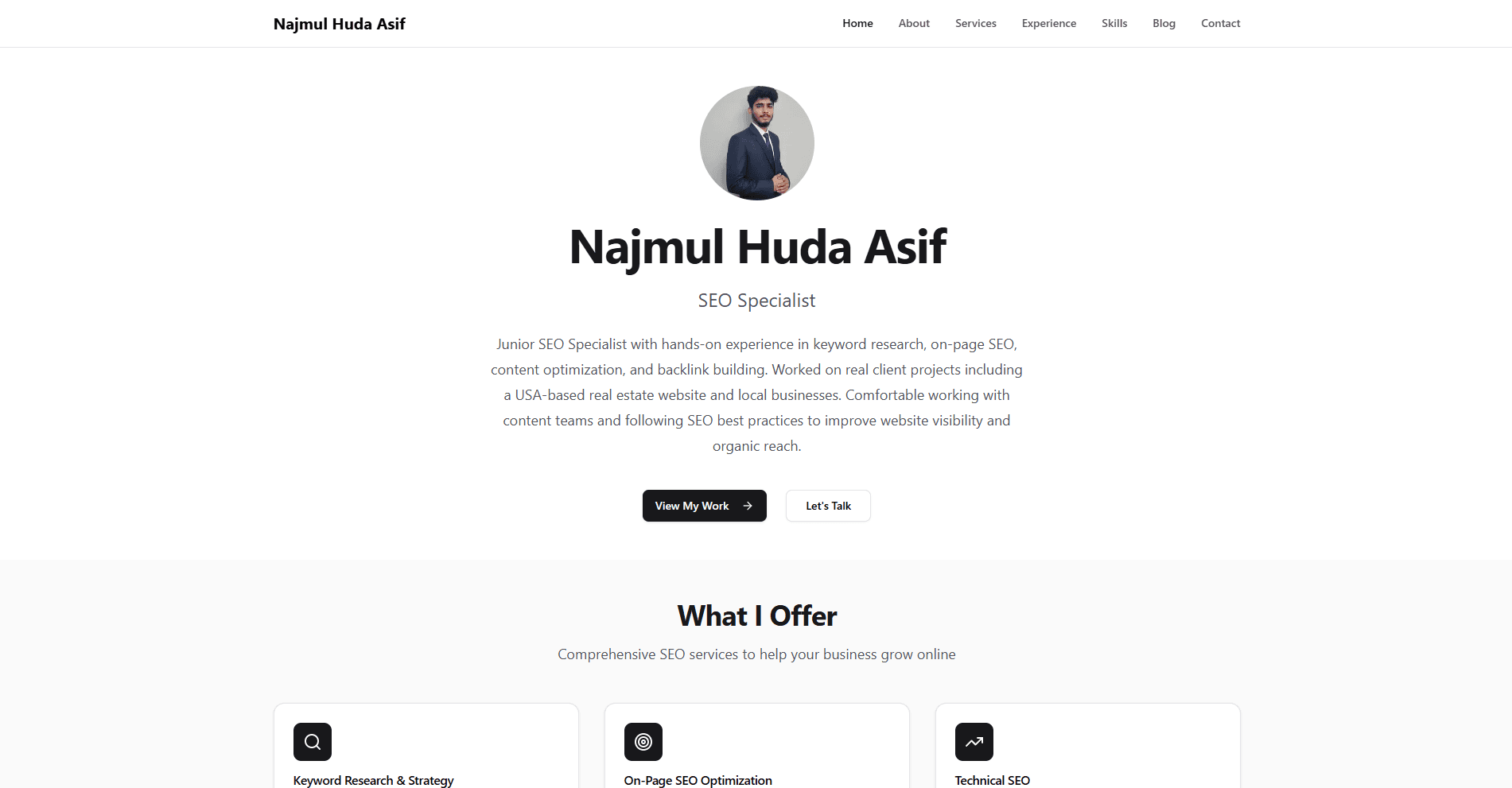 Najmul Huda Asif SEO Specialist Portfolio and Authority Hub